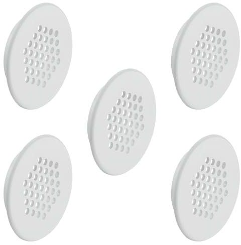 EAN cyclingcolors 5x Griglia di ventilazione plastica tonda diametro installazione 35 mm totale 48 mm da incasso areazione dell'aria, Bianco