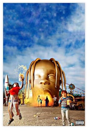 OffsuM Travis ASTROWORLD Albumcover Scott Musikposter (7) Leinwandposter Wandkunst Dekor Druck Gemälde für Wohnzimmer Schlafzimmer Dekoration ungerahmter Stil 30 x 45 cm