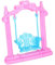 Mini Doll Swing Pink Dollhouse Furniture Accessory - Charming Pink Design, Sturdy Plastic, Ideal for Imaginative Play and Home Decoration