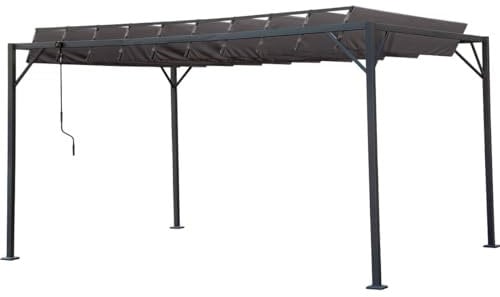 Habitat et Jardin Pergola bioclimatique en Tissu Lodge 3 x 4 m - Anthracite