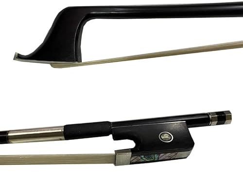 yinfeel Schwarze Celloschleife aus Kohlefaser, weißes Pferdehaar, 4/4 für Erwachsene, volle Größe