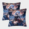XHSMSHWY Anime Girl Kissen Bezug 2er Set Sternry Sky Girl Kissenbezug Kuschelkissen Für Sofa Schlafzimmer Couch 40x40cm