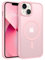 DUEDUE for iPhone 13 Case/iPhone 14 Phone Case Magnetic [Compatible with MagSafe] Shockproof Military Grade Drop Protection, Slim Fit Translucent Matte Back Case for iPhone 13/14 6.1'', Pink