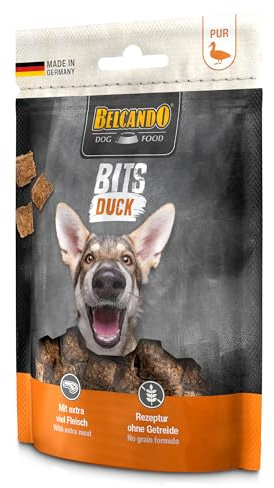 Belcando Bits Duck | 4er Pack | 4 x 90 g | Snack für Hunde | Mit extra viel Fleisch | Nur eine tierische Proteinquelle | Ohne Getreide | Ohne Verwendung von Zucker