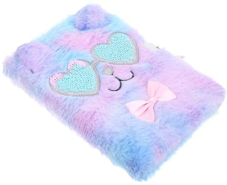 NUOBESTY Adorable Notebook for Girl Fluffy Cat Notebook Cartoon Diary Book Lock