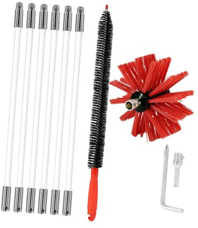 Zerodeko 1 Jeu Brosse de cheminée de perceuse électrique ménage Conduit de sécheuse nettoyant balayette cheminée balayette cheminee sechoir Brosse à Tube intérieur Brosse à fumée Nylon