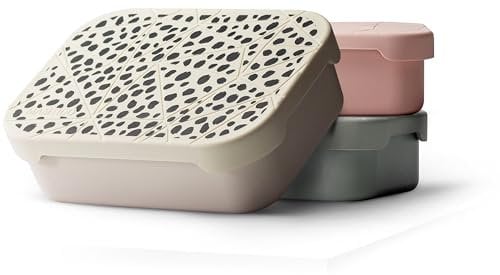 MAMEIDO Brotdose Edelstahl 1200ml, mit flexiblem Trenner & Silikondeckel, Lunchbox Erwachsene, leichte Vesperbox Kinder, Brotbox Kinder mit Fächern (Almond Flakes, 1,2l)