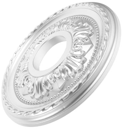 MAGICLULU für Deckenleuchte Runde Deckenabdeckung Aus Pu Leicht Zu Reinigen Stilvolles Silber 1 Stück