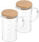 PATIKIL 500ml Glass Measuring Cup, 2 Pack 3.3 Borosilicate Glass Graduated White Printed Scale Liquid Measure Cups Beaker with Wood Lid and V-Shaped Spout for Kitchen