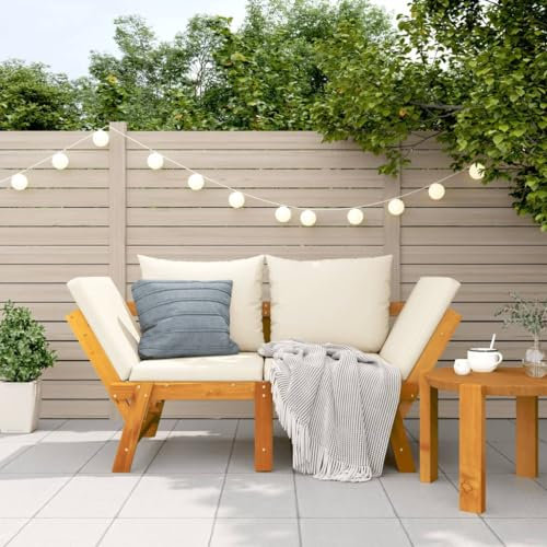 Gartensofa aus Holz mit Liegefunktion Sitzliege Sitzbank für den Außenbereich, Balkon, Terrasse und Garten - Loungesofa mit Sonnenliege und Rückenlehne