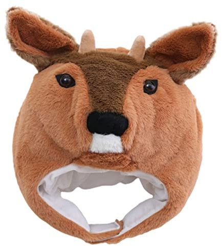 FELTECHELECTR Plüschhut Im Lustigen Reh-design Karnevalshut Für Partys Und Fotos Weiche Cosplay-kopfbedeckung Für Erwachsene Für Fotoshootings Und Festlichkeiten