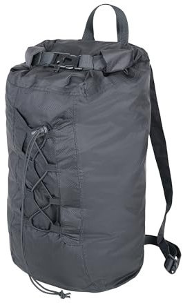 TROIKA Trekkingrucksack AIRPACK FLEX – ultraleichte 140g, wasserdicht, platzsparend faltbar – großes Hauptfach mit Rolltop Verschluss, Fassungsvermögen 18 Liter – Nylon – schwarz