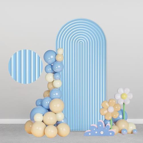 AIBIIN 100 x 210 cm fond bleu en forme d'arc, 2 côtés, convient pour mariage, anniversaire, baby shower, décoration