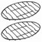 Ohulelks 2 Pack Oval Roasting Rack - 12 Inch Black Cooling Rack with Integrated Feet,Nonstick -for Roasting Pan,Great for Basting