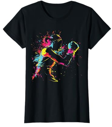 Boxsport Boxen Splash Art Boxer Fitness Kampfsport Frau T-Shirt