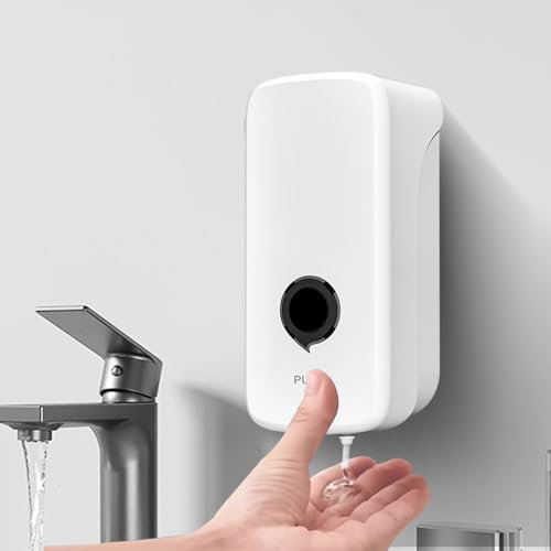 Wall Mounted Soap Dispenser 1000ml Refillable Liquid Hand Soap Dispenser Manual Push Pump Commercial & Home Use Durable ABS Plastic Dispenser Ideal for Bathroom Kitchen Office Hotel School (1000ml)