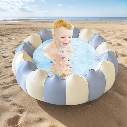 Aufblasbarer Pool Familienpool, Durchmesser 90 cm PVC Rechteckig planschbecken für Kinder kinderpool aufblasbar für Outdoor Partys Garten Sommerwasserparty (A)