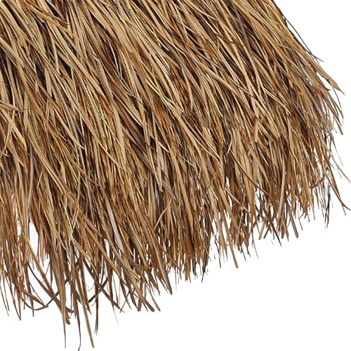 Tejas de Paja Artificial Estilo Mexicano - Cubierta para Techo de Paja PE Impermeable y Resistente a los Rayos UV para Cabañas Tiki, Palapas & Techos de Cenador (47x50cm, 6-10/m²)(Size:60pcs,Color:C)