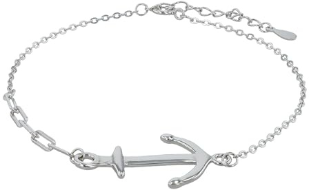 Akzent Armband Damen - Premium Armband Damen in Schwarz aus 925/- Silber, rhodiniert, 100% Wasserfest & Hautverträglich