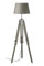 THORINSTRUMENTS Thor Instruments Co Grey Wood and Chrome Tripod Floor Standing Lamp