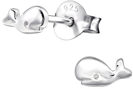 Laimons Mädchen Kids Kinder-Ohrstecker Ohrringe Kinderschmuck Wal Buckelwal Säugetier in Glanz aus Sterling Silber 925
