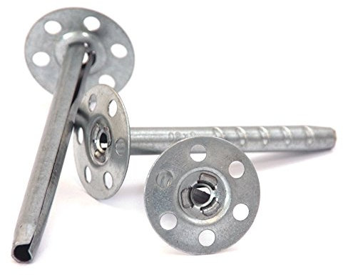 100 Metall Dübel 8 x 140mm, Tellerdübel, Schlagdübel, Dämmstoffdübel, feuerverzinkt