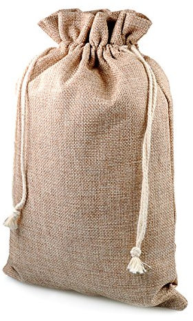 Geschenk-säckchen für Weihnachten, 8 Stück im Set, Jute-säckchen, Jute-sack, Jute-beutel, Stoff-beutel, Natur Säckchen, Sack, Beutel, Größe: XL (29,5 cm x 20,5 cm), Farbe beige/natur, Marke Ganzoo®