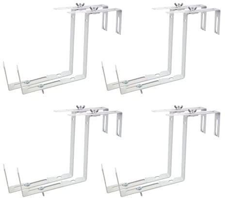 4 x Jardinière de balcon Support Blanc Jardinière pour balcon kastenh vieillissement Support