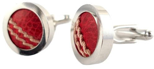 Cricket Ball Cufflinks Made from a Real Cricket Ball *