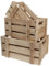 BELLE VOUS Wooden Storage Crates with Handles (Set of 3) - Rustic Small, Medium & Large Size Decorative Wood Crate - Natural Unfinished Home Basket Display Box