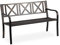 Relaxdays Gartenbank, 2 Sitzer, Terrasse, Balkon, Stahl, stabile Garten Sitzbank, HBT 80,5 x 127 x 63 cm, schwarz-bronze