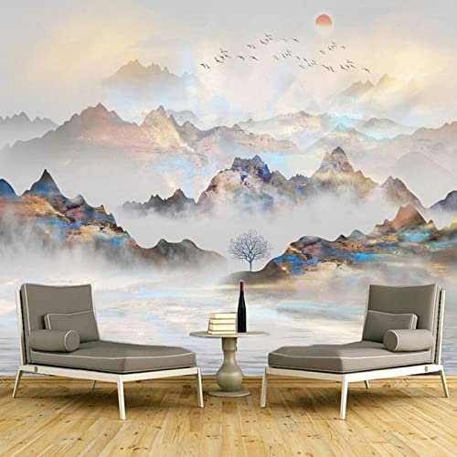 XTSWallpaper 3D Wandplakat Wandbild Tapete Wandtattoo 200X150Cm Farbe Berge Landschaft Wandaufkleber 3D Wandbilder Decals Selbstklebend Vinyl Tapete Abnehmbare Kinder Zimmer Wandschmuck
