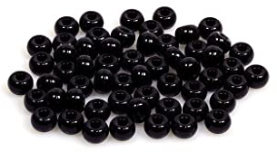 20gr (ca. 2600 stk) Tschechische Glas Rocailles Preciosa, Größe 11/0 (2,0mm - 2,2mm), Rundloch, Farbe: Jet Black 23980
