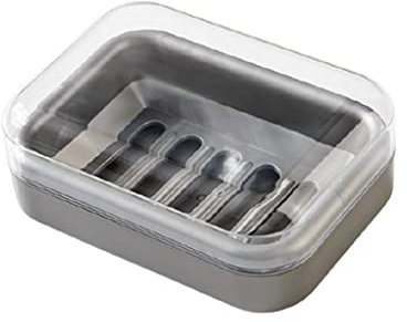 Mode Clamshell-Seifenschale, Haushalts-Seifenhalter mit großem Fassungsvermögen mit Deckel, Seifenaufbewahrungsbox mit Hohlablauf für Badezimmer-Arbeitsplatten Seifenschalen