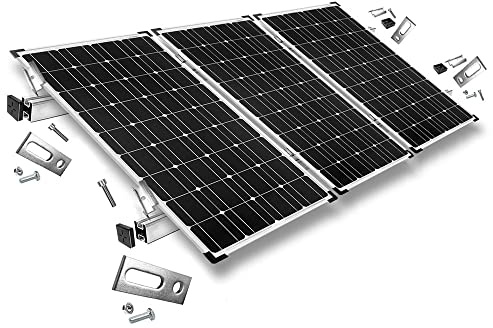 Offgridtec Solar-Montageset mit Gewindestangen für Wellfaserzement-/Metall-Dächer, Edelstahl- & Aluminium-Befestigungssystem für rahmierte Module bis 1134mm Breite (Set für 1 Modul, 30mm Rahmenhöhe)