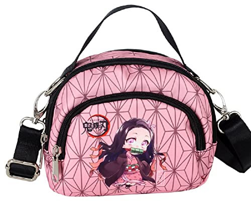 CHENMA Damen Anime Handtasche Umhängetasche Crossbody Abendtasche Citytasche Schultertasche Handbag mit breitem Schultergurt DS Rosa