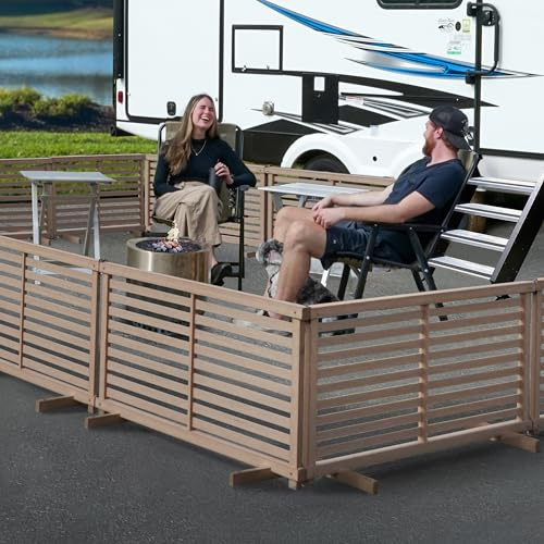 Zippity Outdoor Products ZP19072 1.9 H x 3.6 ft W WoodTek Vinyl Cedar Color Slatted Puppy Kit (2 Panels) Portable Fence