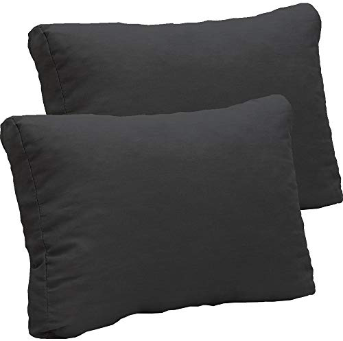 NYVI Loungekissen SmartLounge 2X Rückenkissen 80x40 cm Anthrazit - Wasserabweisende Auflagen für Indoor und Outdoor - Rückenlehne für Rattanmöbel und Gartenmöbel