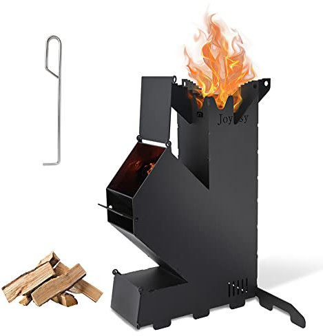 Rocket Stove Rocket Poêle à bois portable pour la cuisson dans le jardin, le camping, les événements en plein air, le barbecue, livré avec sac de rangement