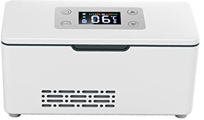 DPDZSW Réfrigérateur à Insuline Portable, Glacière à Médicaments, étui à Insuline pour Voiture, Mini-Frigo, Petit Réfrigérateur, pour Voiture/Voyage/Gouttes Oculaires,2*Battery