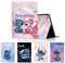 Personalisierte Hülle für iPad Air 5/4 Generation 10,9 2022/2020, Marmor Schutzhülle mit Cute Anime Stitch Text Customized Case PU Leder Flip Tablet Folio für Junge Mädchen