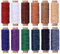 Fil à coudre en cuir 12 couleurs, kit de fil ciré 50 m, fil à coudre 150d pour la couture du cordon de ciré pour l'artisanat du cuir bricolage/reliure/réparation de chaussures