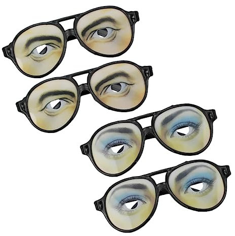 KOMBIUDA 1 Satz 4 Stk Augen-party-brille Lustige Verkleidungsbrille Gruselige Kostümbrille Scherz Brille Neuheitsbrille Scherzbrille Halloween Plastik Sonnenbrille Männer Und Frauen