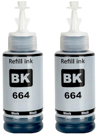 LAIPENG 664 Tinte Kompatibel für Epson ET-2500 ET-2550 ET-2600 ET-2650 ET- 3600 ET-4500 ET-4550 ET-14000 ET-15000 ET-16500 L100 L110 L200 L210 L350 L355 L365 L455 L550 L555 L1300 Drucker (BK*2)