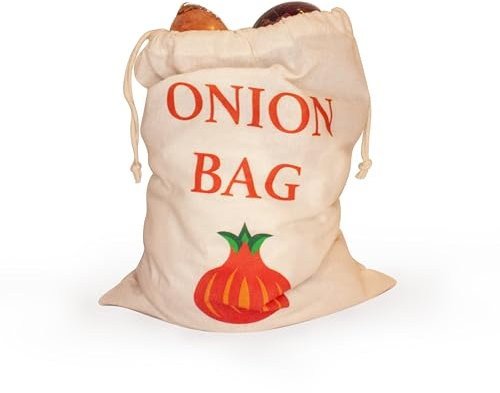 ZEYNA CRAFT 30x40CM Cotton Onion Storage Bag, Bulb Storage bag, Onion bag for Storage (1)