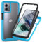 XINYEXIN Cover per Motorola Moto G14, Custodia Antiurto 360 Gradi Protezione Dello Schermo Incorporata, Full Body Rugged Trasparente Cover Military Armour Case - Blu Chiaro