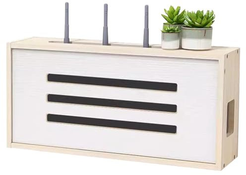 HFGHGDF Caja Router, Caja Router Pared, Router Estantería de TV Cable Ocultar Organizador de Pared, Estante Flotante para Router(Beige)