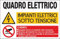 M-ITALY CARTELLO SEGNALETICO - QUADRO ELETTRICO, IMPIANTI ELLETRICI SOTTO TENSIONE - Adesivo Extra Resistente, Pannello in Forex, Pannello In Alluminio (20x31, Plastica)
