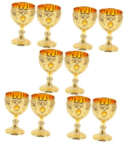 ABOOFAN 10 Piezas Vaso De Whisky Copa Pequeña De Licor Accesorios para Bebidas Copa De Vino Multifunción Taza Pequeña Aleación De Aluminio Copa De Vino Vidrio