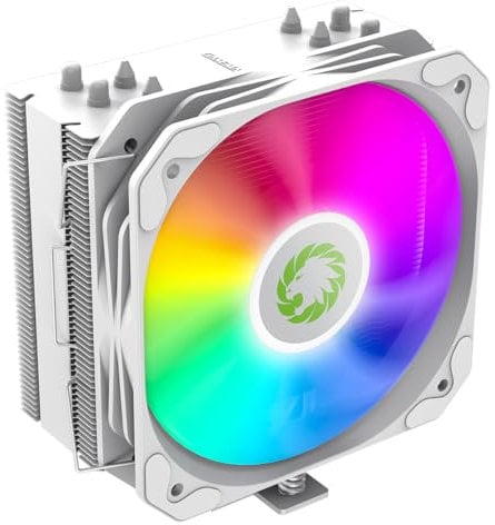GameMax Sigma 540 ARGB CPU Cooler 200W TDP 4 x 6mm Copper Heatpipes & Aluminium Heat Sink CPU Air Cooler, 130mm ARGB PWM Fan For Intel LGA1700 / 115X / 1200 & AMD AM4 / AM5 | White
